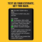 Text us your estimate. Get this back.